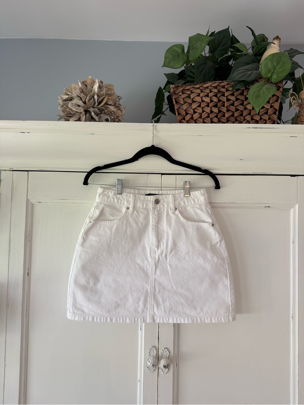Forever 21 White Denim Skirt